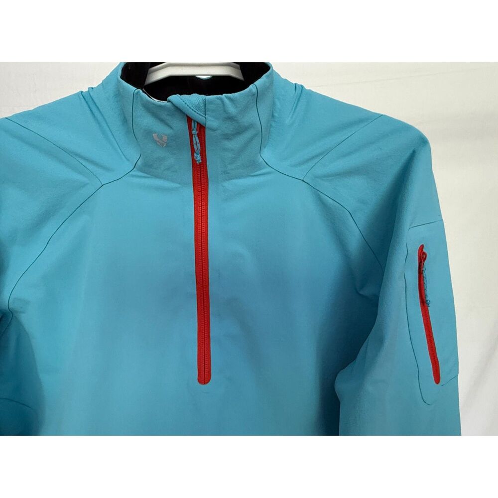 Stoic Women’s XL Softshell Quarter Zip Jacket Blue Red Outdoor Pullover